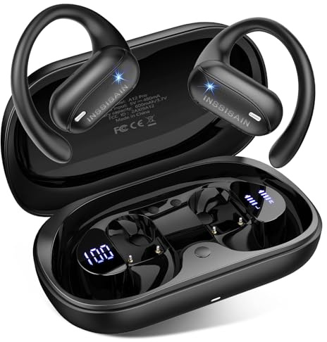 INSSISAIN AI Language Translator Earbuds Real Time 164 Languages & Accents,5.4 Translation Headphones, IPX7 Waterproof & 10-Min Fast Charge,Bluetooth,Open-Ear Translator Earbuds for iOS/Android