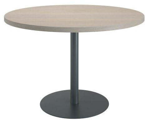 Générique Table de réunion Ronde chêne Gris Ø 120 cm - Arch (Anthracite)