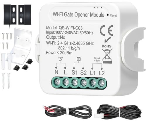 Sanfoelek Tuya WiFi Gate Opener nt Garage Door Opener Controller Mobilephone Remotely APP Control Compatible with Home for Voice Control