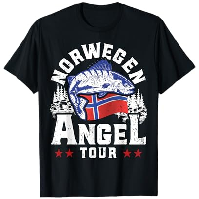 Lustige Norwegen Angel Tour 2025 T-Shirt