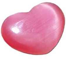 GMGQJST Aquarium Steine 3 stücke Kristall Rolling Stone Regenbogen Farbe Herz Probe Cymophane Aquarium Aquarium Wohnkultur Mineral Probe(Pink)