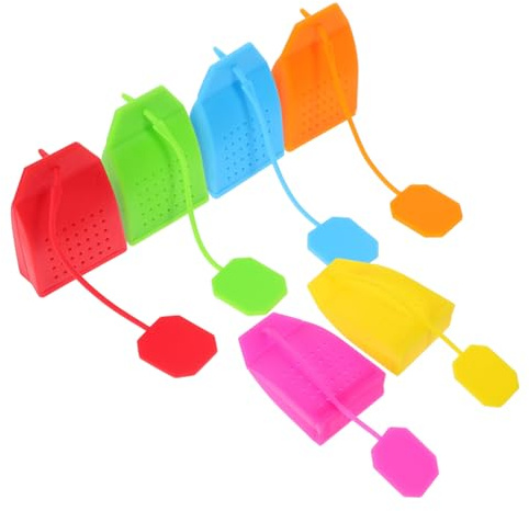 Healifty 6 piezas Coladores de Silicona Reutilizables para Té Suelto Infusores Portátiles para Flores Filtro Duradero y Ligero para Hogar y Oficina