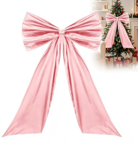 FARYODI Grande fiocco di raso 60 x 90 cm, decorazione con fiocco, per feste, matrimoni, pareti, decorazioni per la casa (rosa)