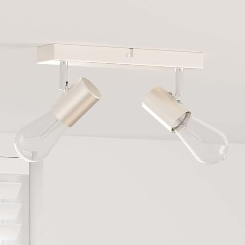 Deckenstrahler 2 Wege, gebürsteter Nickel, E27, für Wohnzimmer4108181