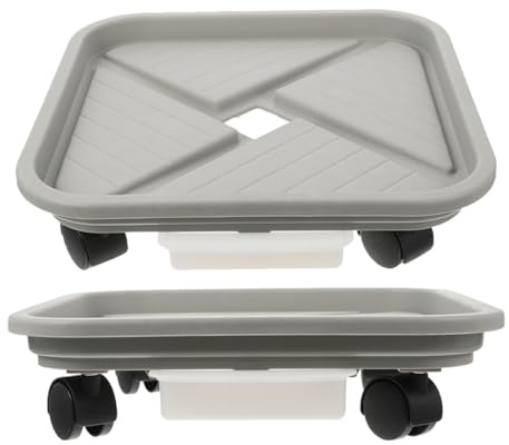 Yardenfun Portavasi con Ruote 2 Pezzi Base Portafiori Rotonda con Vassoio Rialzato per Piante da Interno e Giardino Carrello con Rotelle Resistente per Spostamento Facile e Protezione