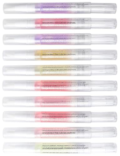 Lápiz para Cutículas de Uñas 10 Unidades, Aceite Nutritivo | Mineral Oil y Cera de Abeja, Formato Pp, Varios Estilos, Uso en Salón y Bricolaje Estilo Aleatorio