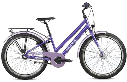 S’COOL Kinderfahrrad 20, 24, 26 Zoll, 3-Gang Nabenschaltung mit Rücktrittbremse, Chix pro, Aluminium besonders leicht, Körpergröße 115–165 cm, 6–14 Jahre, sicher & leicht, für Jungen & Mädchen