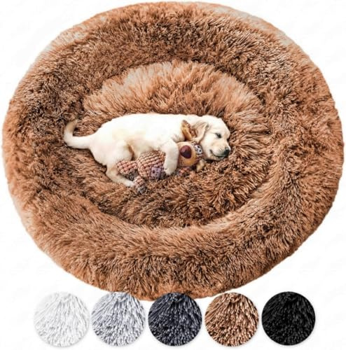 Wahre Tierliebe Hundebett Fluffy Wolke - Das Original, mit waschbarem Bezug Hundekissen, Hundekorb, Flauschiges Hundebett für große, mittelgroße & kleine Hunde