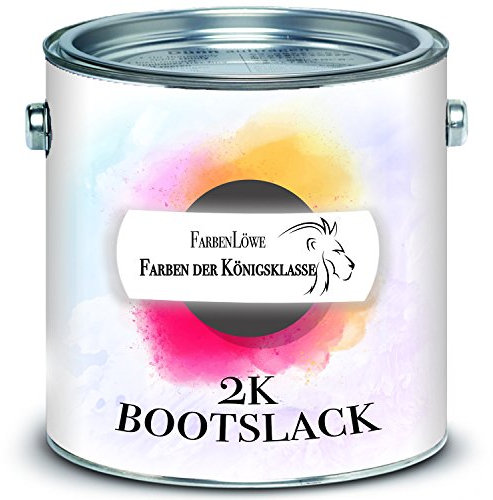 FARBENLÖWE 2-K GLÄNZEND Yachtlack inkl. Härter hochwertiger Bootslack für GFK/Polyester/Kunststoff Alle RAL Töne und Farblos Bootsfarbe Yachtfarbe 2-Komponenten Lack (Rotbraun RAL 8012, 10 L)