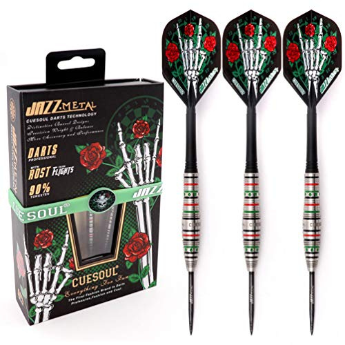 CUESOUL Jazz-Metal 21g Stahlspitze 90% Wolfram Dart Set mit integrierten ROST Flights