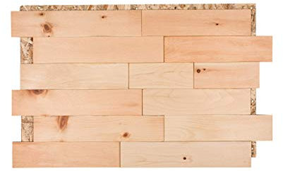 Split4Wall Wandverkleidung Holz 3D Optik Zirbe 1m² Wandpaneele Moderne Wanddekoration Holzverkleidung Holzwand Wohnzimmer Küche Schlafzimmer (Zirbe glatt geölt, 60)