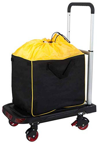 MNSSRN Vollklappbar Trolley, Multifunktionshaushalts Pritschen Wagen, Klappgepäckwagen, Rollwagen, tragbare Einkaufswagen