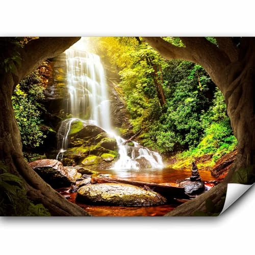 murando - Fototapete selbstklebend Wasserfall, 392x280 cm, Schlafzimmer | Selbstklebend ohne Kleister, Full HD Druck, ideal fürs Wohn- oder Schlafzimmer, schnelle Montage, lichtbeständig, geruchsfrei