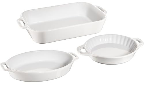 STAUB Ensemble de plats à four en céramique blanc 40508-688