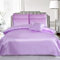 ROOEE Set completo di biancheria da letto in raso di seta, 6 pezzi, lenzuolo con angoli, copripiumino, 4 federe. Colore: lilla, misura matrimoniale