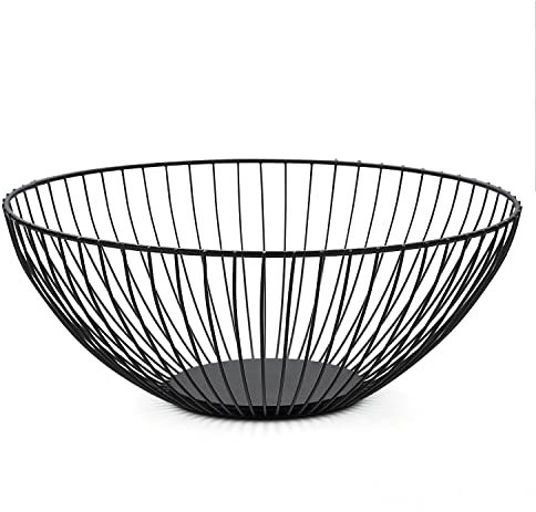 HOMQUEN Cesta de frutas, frutero, cesta de frutas de alambre de metal para cocina, cuenco de frutas para encimera de cocina, cesta para frutas, verduras, panes, aperitivos, utensilios de cocina