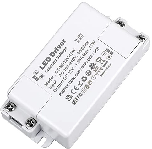 LED Trafo 12V 15W 1.25A Treiber AC 230V auf 12 Volt DC Netzteil | Konstante Spannung, Niedervolttrafo für MR11 G4 MR16 GU5.3 LED Beleuchtungen