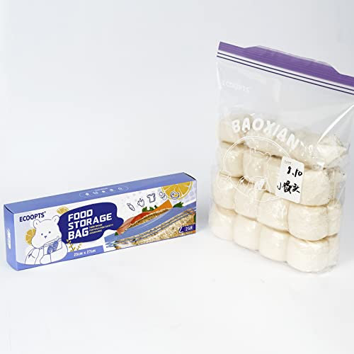 25×Zip Gallon Freezer Bags | Ultra Strong Food Storage Bags with Double Zip | Airtight, Leakproof, BPA Free Plastic Food Bags (25 * 27 cm)