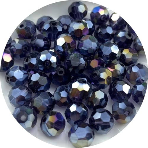 Xinhongo Crystal Glass Beads 400 Pieces 4mm Round Faceted Glass Spacer Beads for Jewelry Making Bracelet Earring Necklace DIY Craft Supplies(Violet AB)
