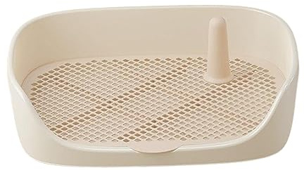 ＡＷＨＡＯ Hundetoiletten Trainings Töpfchen Tablett, Trainingsunterlage, Toilette, Bettpfanne, Toilette, Wohnung, Töpfchen Trainer, Haustier für Kleine, Mittelg, Beige 40x30x11cm