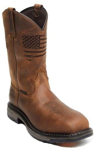 DHAEY Stivali da Cowboy for Uomo Punta Quadrata Tacco Basso Ricamato Casual Tubo Centrale Stivali Western Country Vintage Stivali da Equitazione Tradizionali Unisex (Color : Brown, Size : 42 EU)