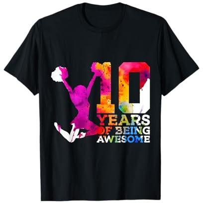 10 YEARS OF BEING AWESOME CHEERLEADER 10. GEBURTSTAG T-Shirt