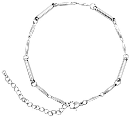 JEROOT Armband Damen im Magnetarmband Silberfarben Hochglanzpoliert mit Zylindrische Magnete, Edelstahl Rhombischarmband, Verschluss Armbänder für Damen