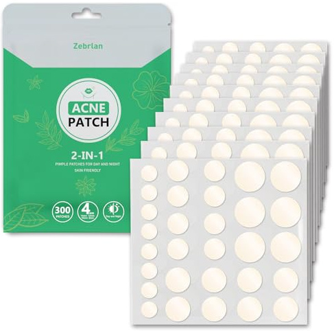 300 Stück Pimple Patches Pickel Patch Acne Hydrokolloid Pflaster Unsichtbar | Pimple Patches Pickel Acne Patch Pflaster Hydrokolloid Unsichtbar mit Teebaumöl Tag & Nacht 2-In-1 Wasserdicht