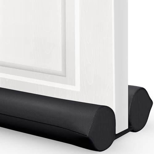 Comfyanno Under Door Draft Stopper - Bottom Door Seal & Gap Filler- Fits 30” to 36” Door, Block Noise, Sound, Air, Bugs, Dust, Easy to Install, Double Side Block, No Adhesive, Black