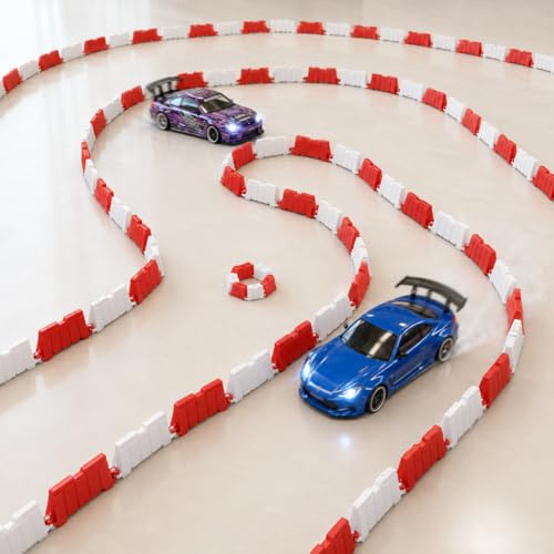 Barriera Stradale per Pista da Corsa da 120 Pezzi, Recinzione per Pista da Drift in Plastica Resistente per Pista da Corsa per Auto RC, Mini Blocchi Stradali per Esercizi di Drifting per Auto RC Acces