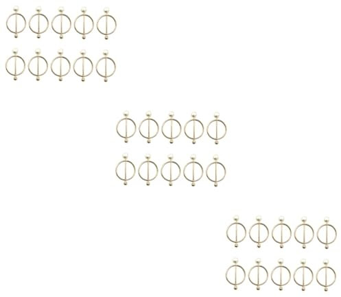Operitacx 30stücke Knopfclips Aus Legierung Mit Metallperlen-design Dekorative T-shirt-ecken-knotenverschlüsse Goldene Farbvariante Innendurchmesser Für Schals Und Kleidung