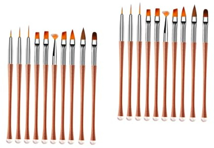 Healeved 20pcs Nail Art Pen Brush Nail Painting Tool Supplies for Women Lightweight Portable Easy to Use for Home Professional Use