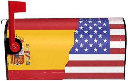 YYHWHJDE Briefkastenabdeckung, wasserdichtes Oxford-Gewebe, passend für Standard- oder große Briefkästen, amerikanische Spanien-Flagge, Drucke, 53,3 x 45,7 cm