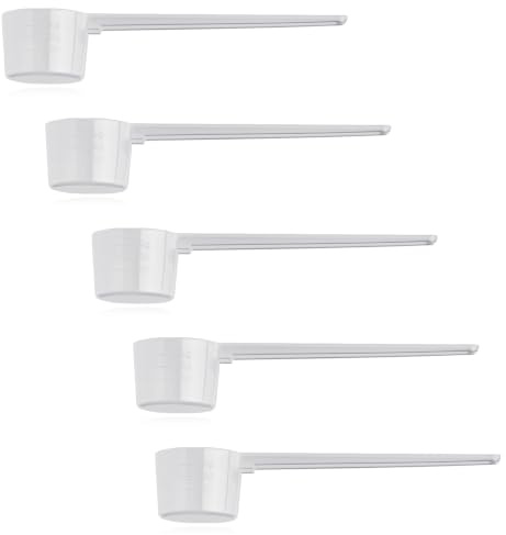 Thyonta Precision Lot de 5 cuillères à protéines – Mesure de 5 g, outil de cuisine multifonction pour poudres, liquides, pâtisserie et soins de santé