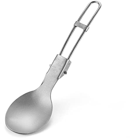 Outdoor Folding Titanium Spork, Sporks Stainless Steel, Camping Spoon Silver Spoon Camping Cutlery Set