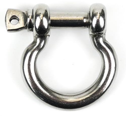 DAUMLINK® 2 manilles rondes, incurvées, matériau : acier inoxydable A4/Aisi 316 (2 pièces), connecteur de chaînes ou de tampons aux œillets (6 mm)