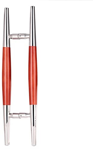 Schiebetürgriff Badezimmer-Schwingtürgriff, Glasschiebetür-Edelstahl-Doppelseitiger H-förmiger Griff, Beschichtung und Holzmaserung (Größe: 600 mm)