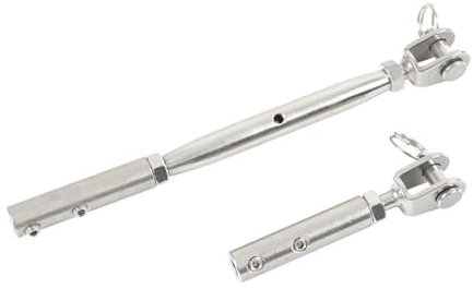 WANGZEYU Drahtseilklemme 1 Stück 1,5/2/3/4/5/6/8 mm Gewinde Edelstahl 304 Kabelgeländer Seil Gabel Backenspanner Schnalle Anschlussverschraubung Seilklemme(12mm)
