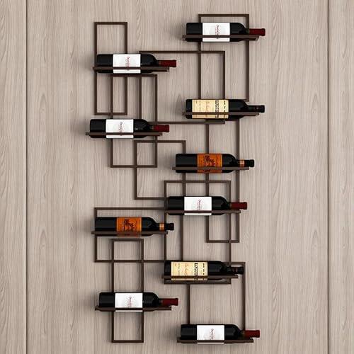 Weinwandmontage metall weinregale einfacher stil eisen weinregal industrial style wand, Multi funktionaler Weinpareite Display Rack für Home Bar Dining Room Kitchenkitchen Küche Esszimmer Wohnzimmer(B
