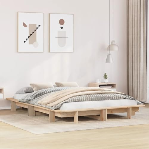 Buzaza Massivholzbett ohne Matratze 140x200 cm Holz Bett Massivholzbett Bed Frame Bettgestell Bett Holz Kiefernholz - 850659