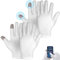Guantes Hidratantes de Algodón Blanco,2 pares de guantes de algodón blanco hidratantes de noche con pantalla táctil para la aplicación de crema de manos, hidratantes