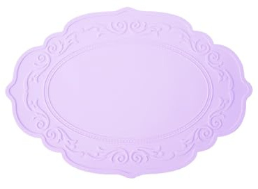 Ueiwffzo 2er Set Tischsets Abwaschbar, Silikon Platzsets Abwischbar,43 * 30cm Hitzebeständig Platzdeckchen Tischuntersetzer rutschfes (Lila)