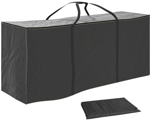 Outsunny 720 L Outdoor Garden Cushion Storage Bag, Heavy Duty 600D Oxford Fabric Waterproof Garden Furniture Cushion Storage Bag with 2-Way Zip for Tent, Christmas Tree, 175 x 55 x 75 cm, Black