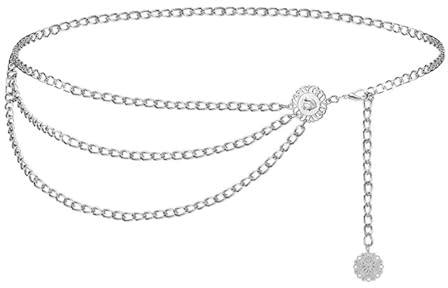 Spetsbst Taillenkette Verstellbarer, Kettengürtel Damen Gürtel Mode Taillengürtel, Metall Taillenkettengürtel Bundkette für Kleider Jeans