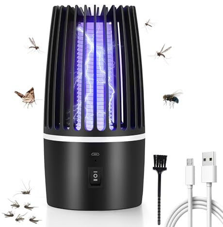 DJROLL Lampada Antizanzara per Interni, USB Zanzariera Elettrica Ricaricabile con Illuminazione a LED, Lampada Eliminazione a 360° per Esterni, Campeggio e Giardin