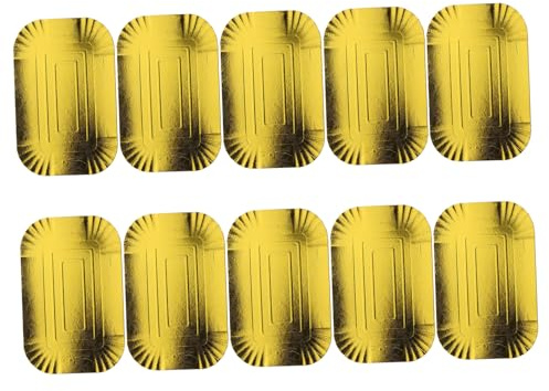 WEKAMOS 10 piezas Platos Desechables Dorado Vajilla de Aluminio para Eventos para Fiestas Banquetes y Catering