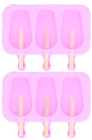 Lot de 2 moules à glace en silicone en forme de lapin à 3 compartiments, démoulage facile pour les friandises d'été, comprend des couvercles pour une congélation sans désordre, outil de cuisine