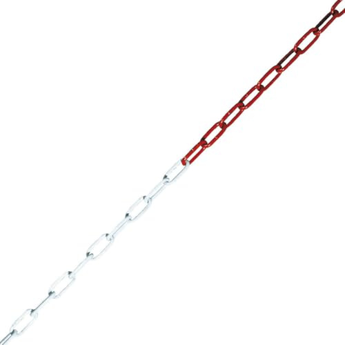 K.57 Absperrkette, rot/weiß, Stahl, verzinkt, Ø 6mm, Länge 1 m pro Bestelleinheit