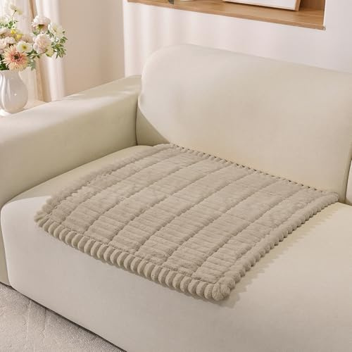 YSTELLAA Sofa Überzug Universelle 1/2/3/4 Sitzer, Anti-Rutsch Sofabezug Flanell, Neu Couch Überzug L/U Form, Gemütlich Sofa Cover Für Wohnzimmer(Braun, 70x90cm)