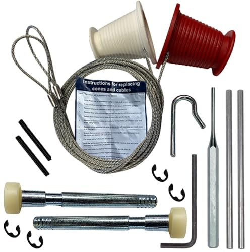 Full Repair Kit Cables & Rollers (Clips) Garage Door Spares Parts to Suit Henderson Pre-Premier Canopy